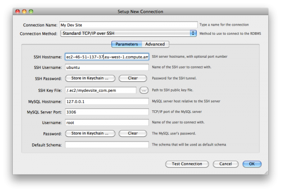 MySQL Workbench to AWS EC2 via SSH tunneling and keypair